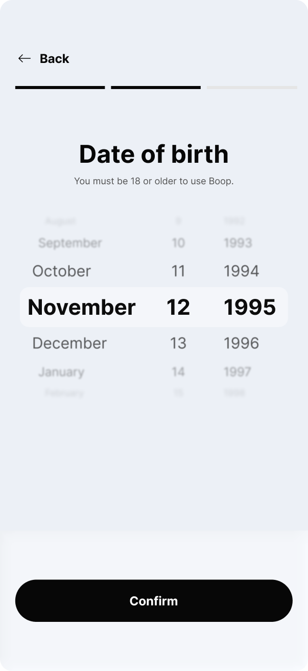 Date of birth picker