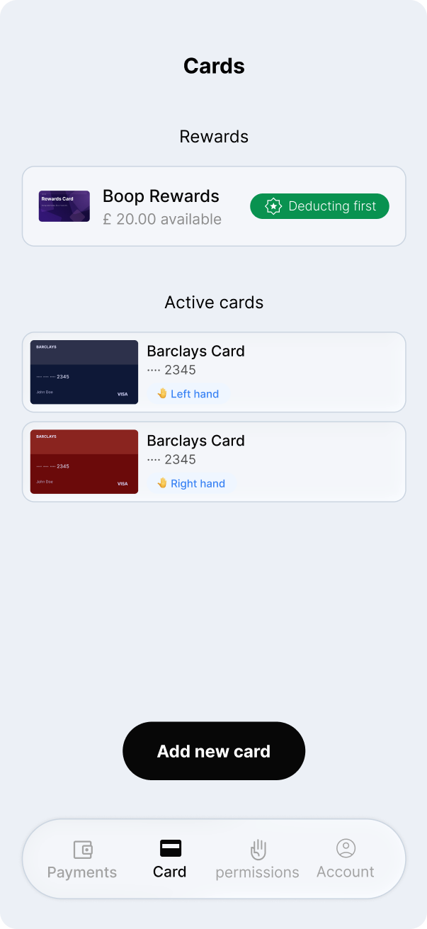 Cards — active cards per hand
