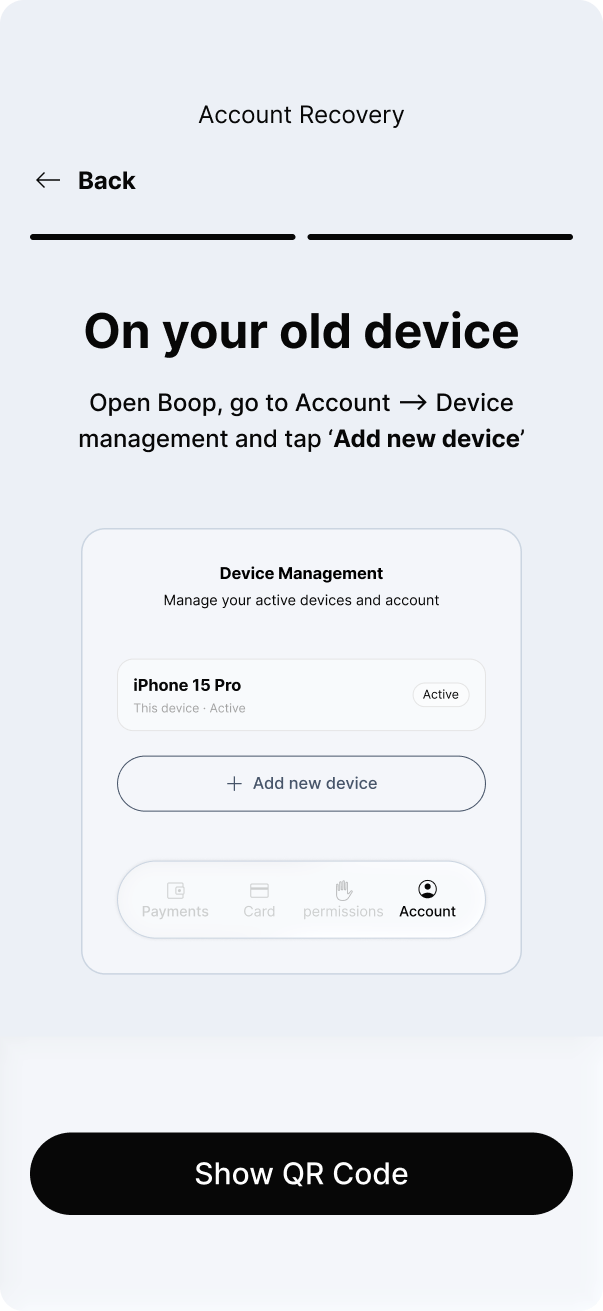 Add new device from old device