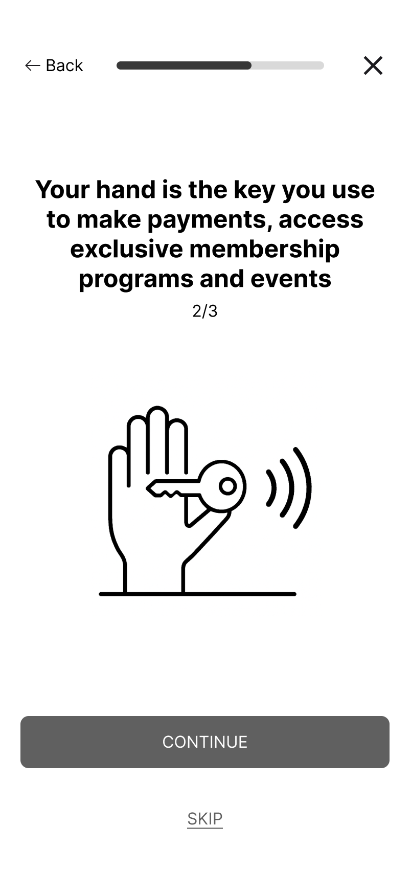 Welcome screen 2/3